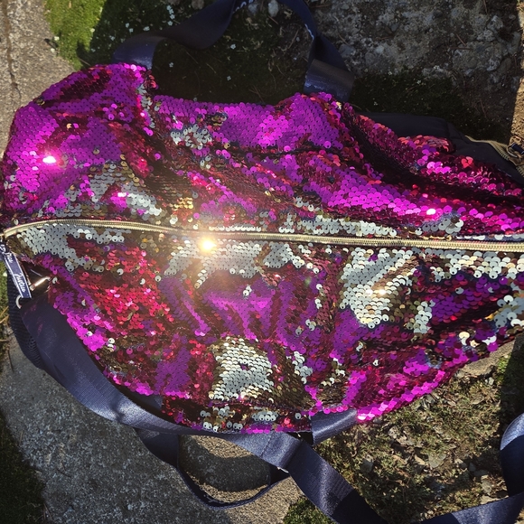 Cheer Sequin Tote Bag - Pink and Gold - Picture 3 of 6